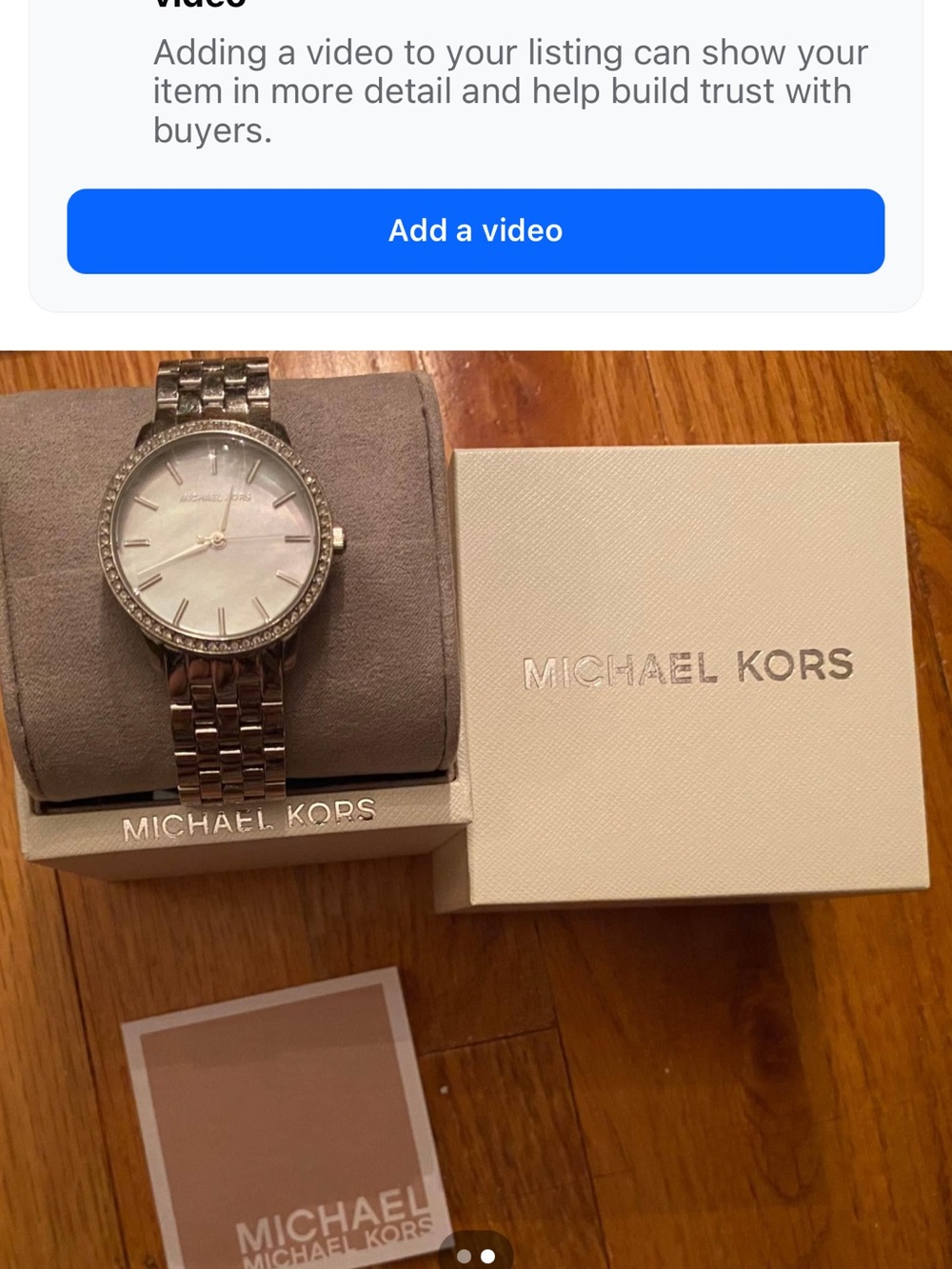 Michael Kors women Silver Stainless Steel Watch with Mother-of-Pearl need batter